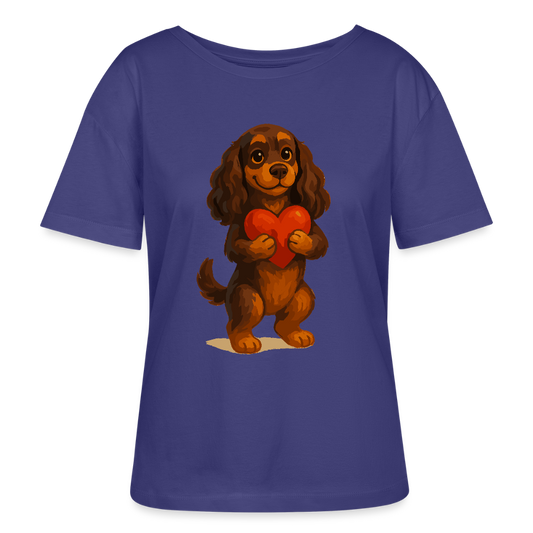 Cocker Spaniel Shirt mit Herz – Süßer Cartoon Hund, perfektes Motiv für Valentinstag und Hundeliebhaber - Dämmerung