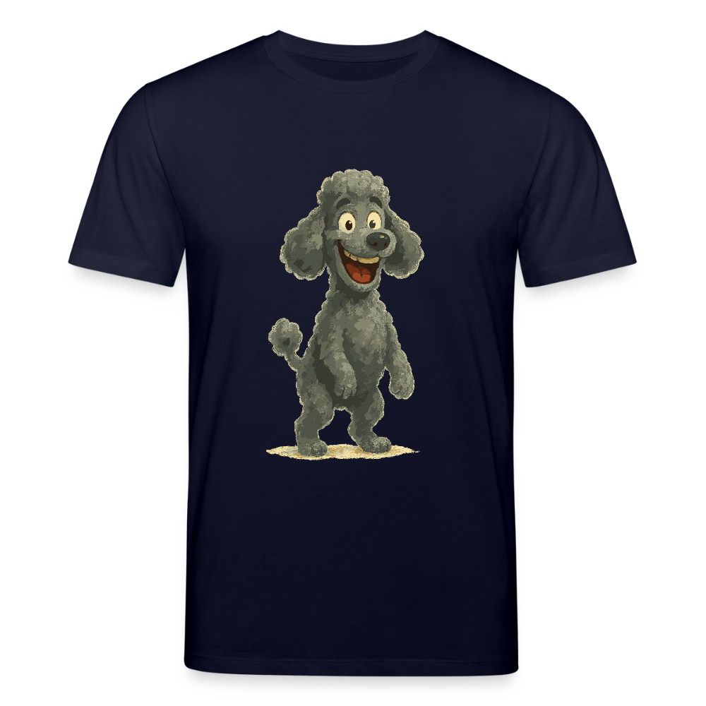 Pudel T-Shirt mit breitem Grinsen Lustiger Cartoon – Witziges Hunde Design für Pudel Fans und Hundeliebhaber - Navy