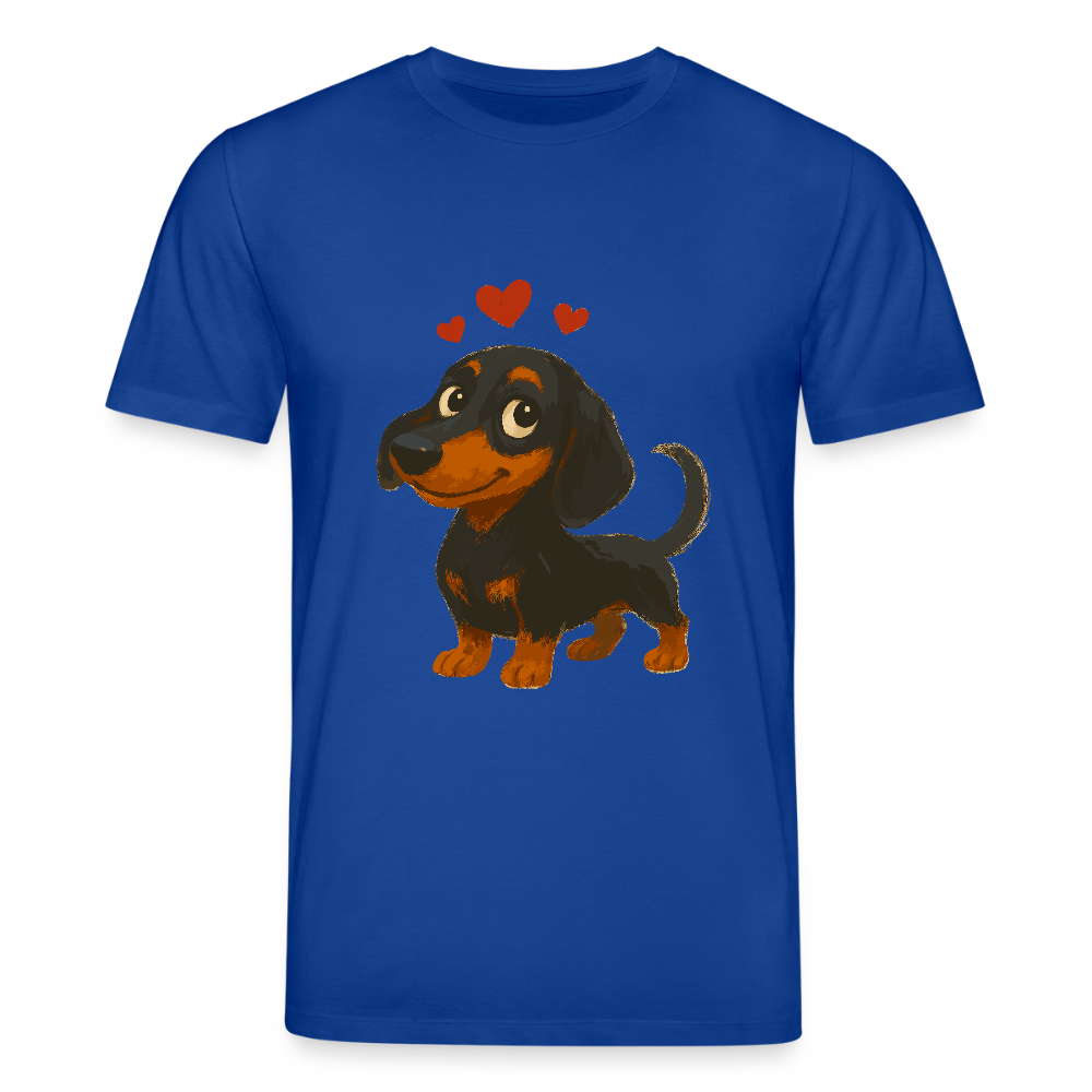 Dackel T-Shirt – Verliebter Cartoon Dachshund | Süßer Hund Pullover Geschenk mit Herzen für Valentinstag & Hundefans - Dunkelblau