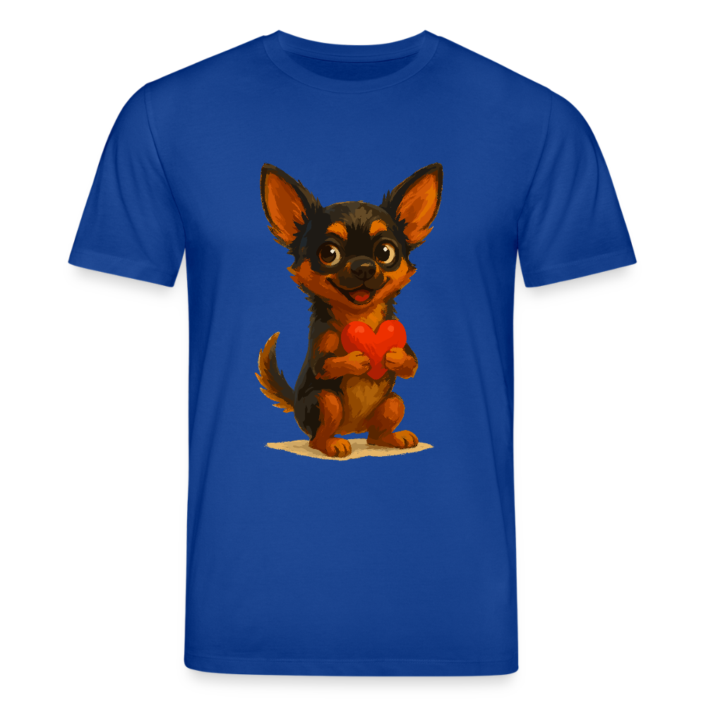 Chihuahua T-Shirt Cartoon Hund mit Herz – süßes Tiermotiv, Geschenkidee für Hundefans, Valentinstag und romantische Anlässe - Dunkelblau