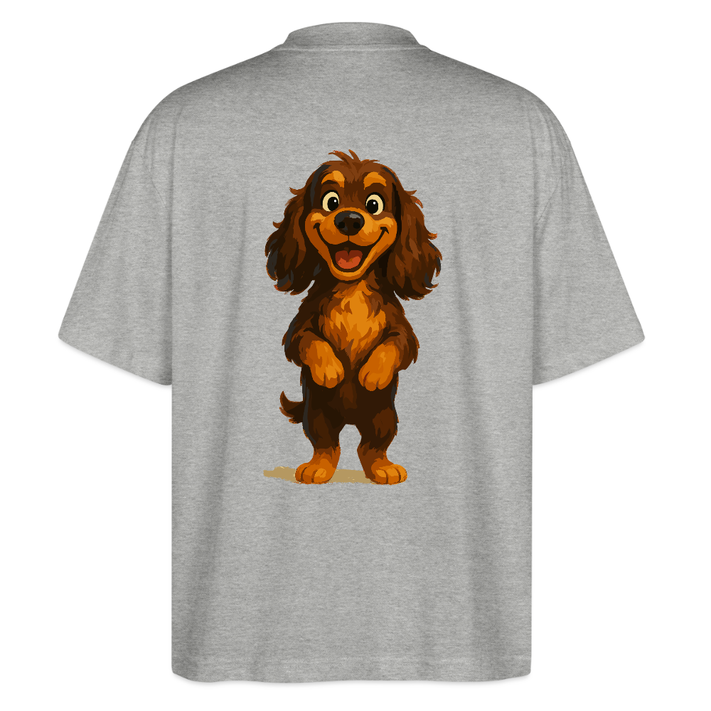 Cocker Spaniel Oversized breit grinsend – Lustiger Cartoon Hund, fröhliches Motiv für Hundeliebhaber und Tierfreunde - Grau meliert