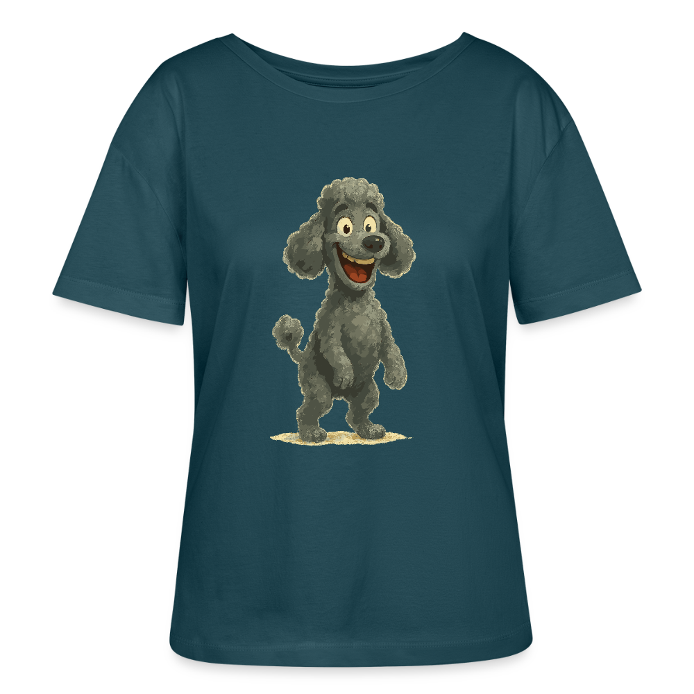 Pudel Shirt mit breitem Grinsen Lustiger Cartoon – Witziges Hunde Design für Pudel Fans und Hundeliebhaber - Dunkles Petrol