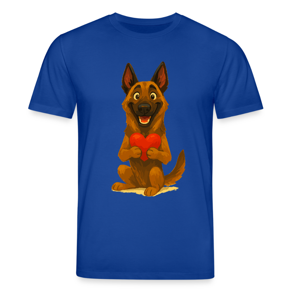 Malinois T-Shirt mit Herz Cartoon – liebevoller Belgischer Schäferhund als Hunde Motiv für Hundeliebhaber und Geschenkideen - Dunkelblau
