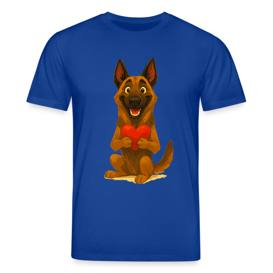 Malinois T-Shirt mit Herz Cartoon – liebevoller Belgischer Schäferhund als Hunde Motiv für Hundeliebhaber und Geschenkideen - Dunkelblau