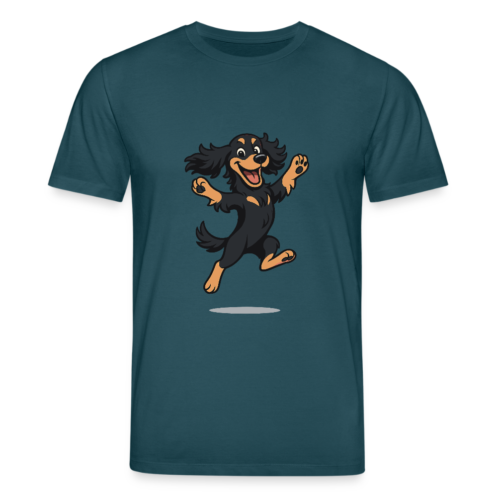 Cocker Spaniel T-Shirt - fröhlicher hüpfender Cartoon  – lustiges Hundemotiv voller Freude, Geschenkidee für Hundeliebhaber und Tierfreunde - Dunkles Petrol
