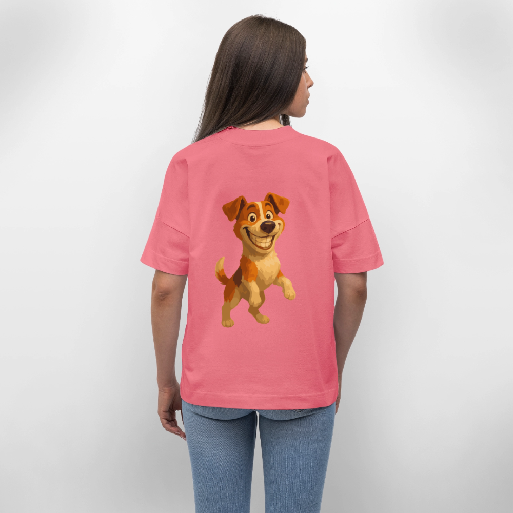 Jack Russell Terrier Oversized breit grinsend – süßer Cartoon Hund, lustiges Motiv für Hundeliebhaber & Geschenkidee für Tierfreunde - Pink