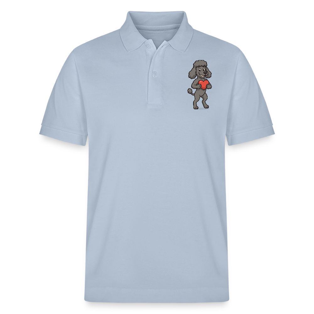 Pudel Poloshirt mit Herz Cartoon – Liebevolles Hunde Motiv für Valentinstag, Geschenke und Hundeliebhaber - sky Blue