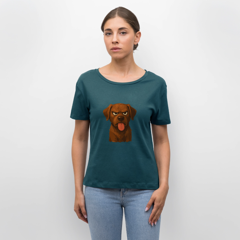 Labrador Shirt – Frecher Cartoon Hund mit Zunge | Lustiges Geschenk für Hundefans und Hundebesitzer - Dunkles Petrol