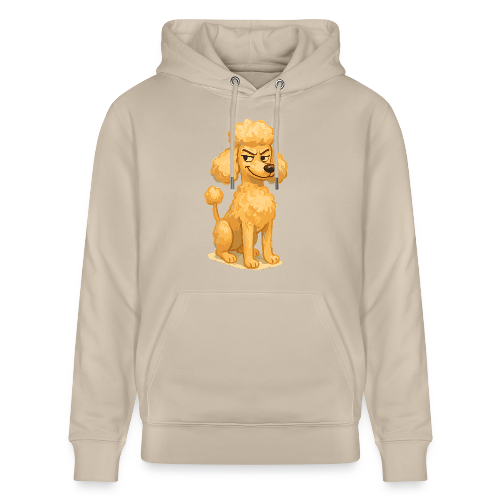 Frecher Pudel Hoodie Cartoon im Malstil – Humorvolles Hundemotiv für Tierfreunde und Geschenkidee für Hundeliebhaber - Beige