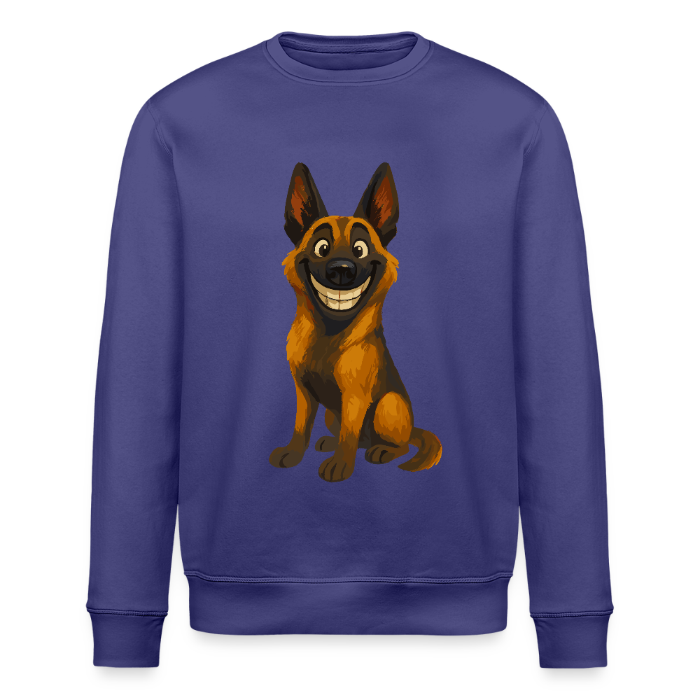 Malinois Sweatshirt Grinsender Cartoon – lustiger Belgischer Schäferhund im gemalten Stil als humorvolles Hunde Motiv für Hundeliebhaber - Dämmerung