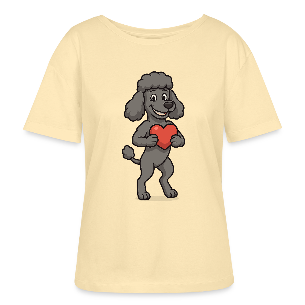 Pudel Shirt mit Herz Cartoon – Liebevolles Hunde Motiv für Valentinstag, Geschenke und Hundeliebhaber - Creme