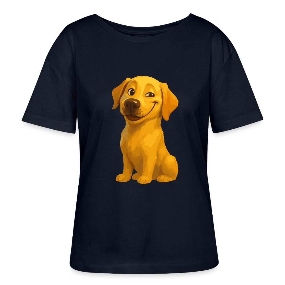 Labrador Shirt – Grinsender Cartoon Hund | Lustiges Geschenk für Hundebesitzer, Hundefans und Labrador-Liebhaber - Navy