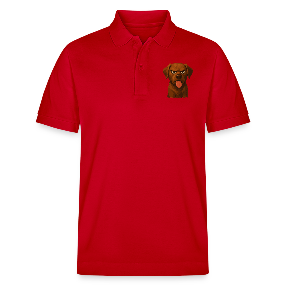 Labrador Poloshirt – Frecher Cartoon Hund mit Zunge | Lustiges Geschenk für Hundefans und Hundebesitzer - Rot