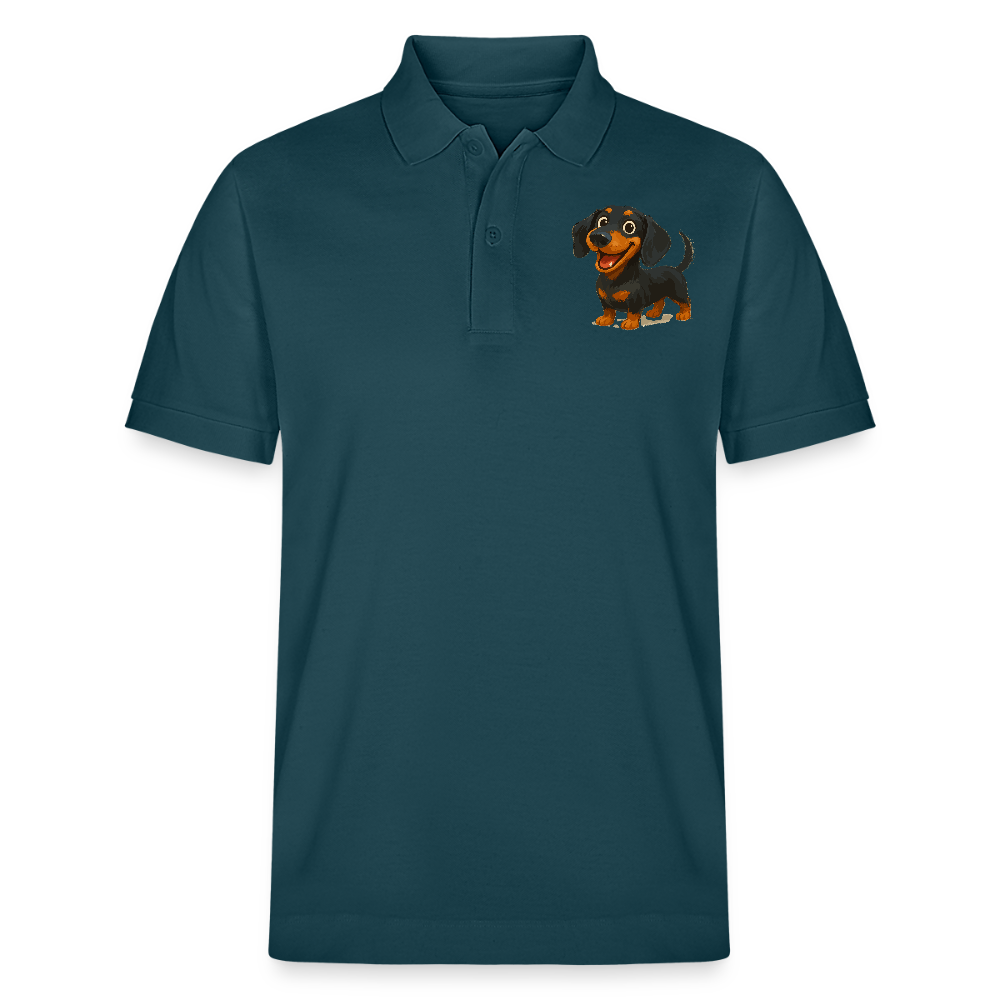 Dackel Poloshirt – Fröhlicher Cartoon Dachshund | Niedlicher Hund Pullover Geschenk für Hundefans - Dunkles Petrol