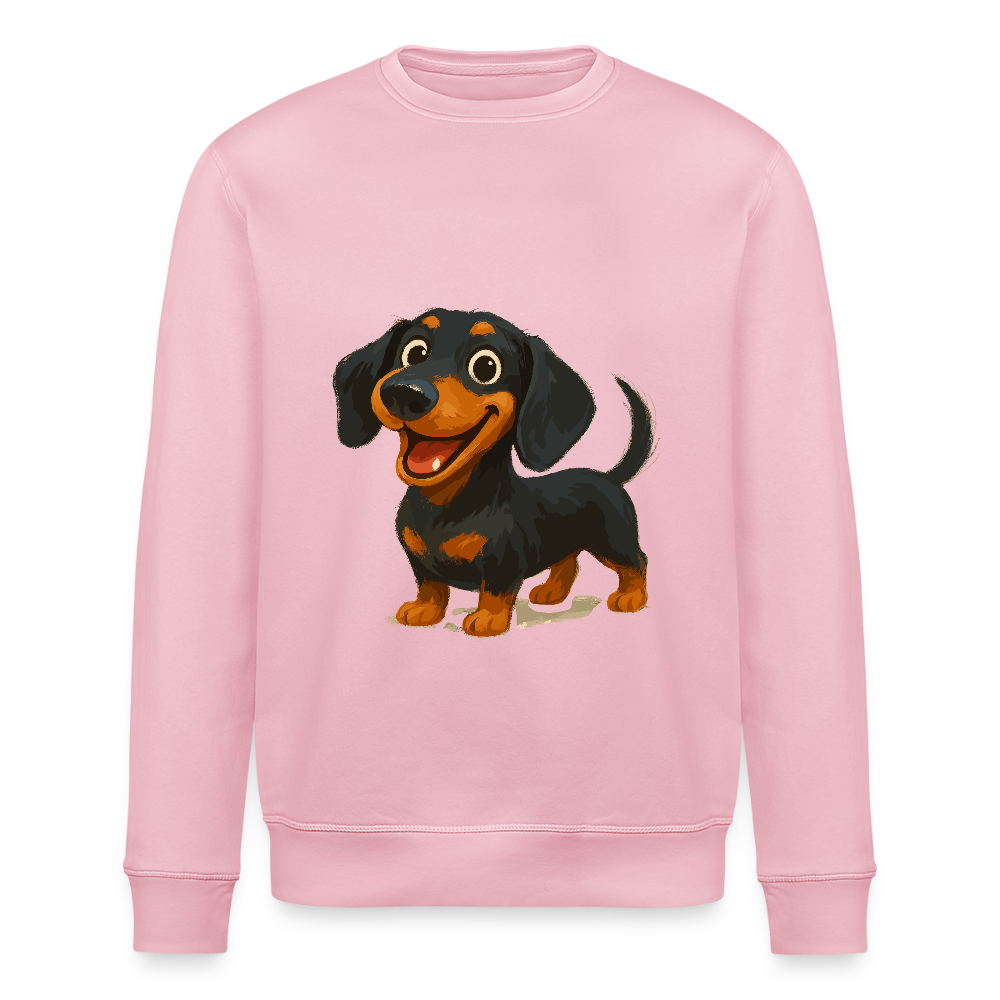 Dackel Sweatshirt – Fröhlicher Cartoon Dachshund | Niedlicher Hund Pullover Geschenk für Hundefans - Hellrosa