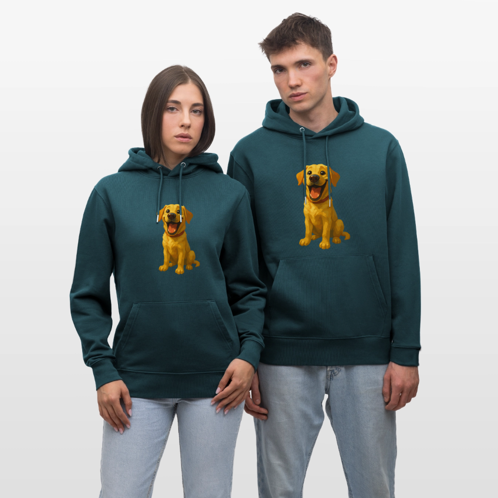 Labrador Hoodie – Lachender Cartoon Hund | Lustiges Geschenk für Hundebesitzer, Labrador-Fans und Hundefreunde - Dunkles Petrol