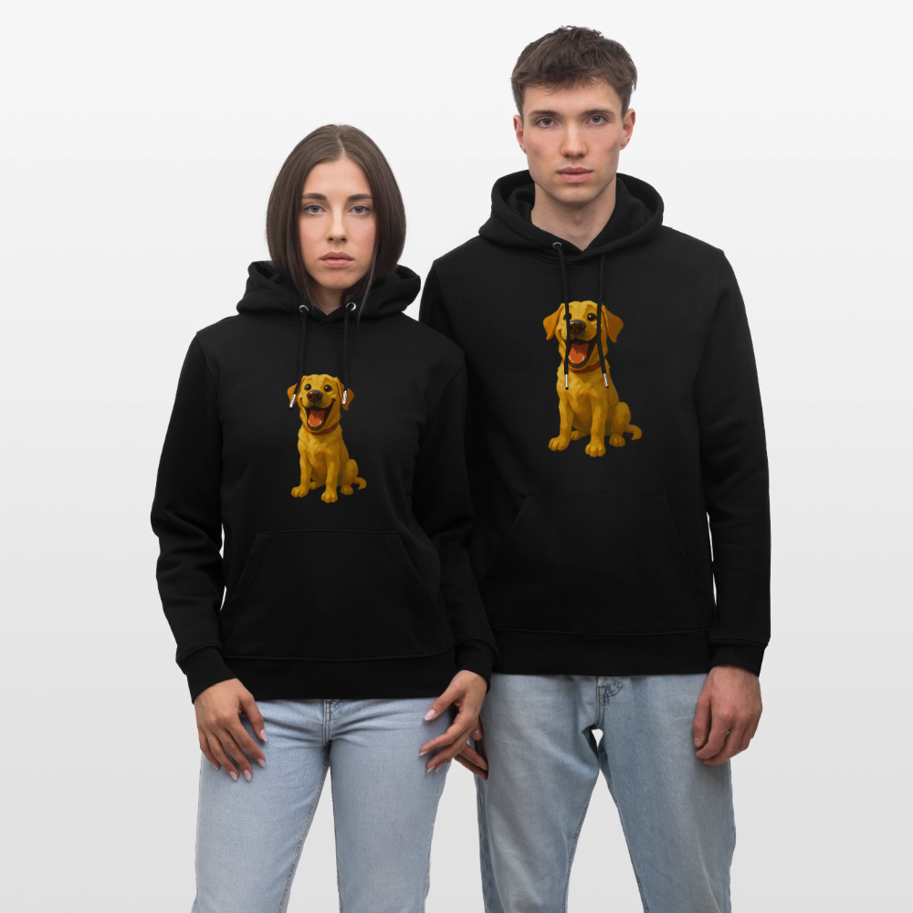 Labrador Hoodie – Lachender Cartoon Hund | Lustiges Geschenk für Hundebesitzer, Labrador-Fans und Hundefreunde - Schwarz
