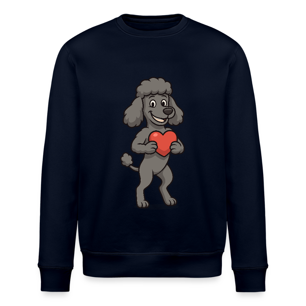 Pudel Sweatshirt mit Herz Cartoon – Liebevolles Hunde Motiv für Valentinstag, Geschenke und Hundeliebhaber - Navy