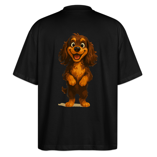 Cocker Spaniel Oversized breit grinsend – Lustiger Cartoon Hund, fröhliches Motiv für Hundeliebhaber und Tierfreunde - Schwarz
