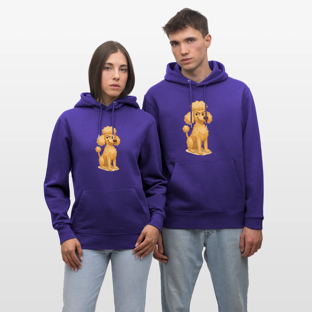 Frecher Pudel Hoodie Cartoon im Malstil – Humorvolles Hundemotiv für Tierfreunde und Geschenkidee für Hundeliebhaber - Purple Love