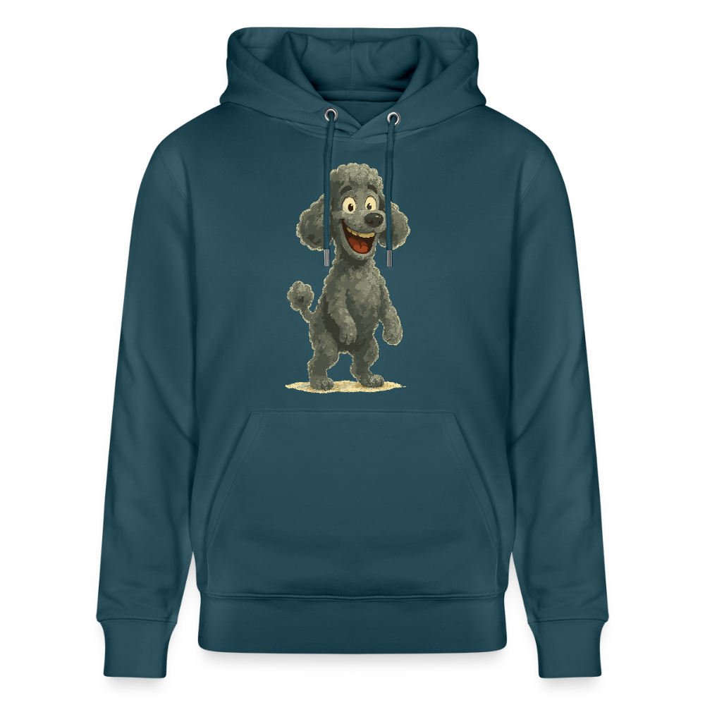Pudel Hoodie mit breitem Grinsen Lustiger Cartoon – Witziges Hunde Design für Pudel Fans und Hundeliebhaber - Dunkles Petrol