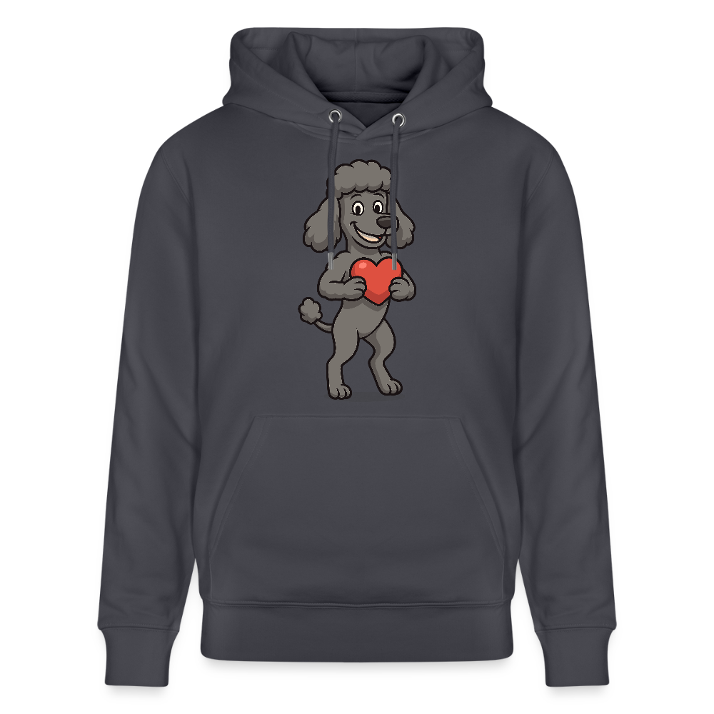 Pudel Hoodie mit Herz Cartoon – Liebevolles Hunde Motiv für Valentinstag, Geschenke und Hundeliebhaber - Indigoblau