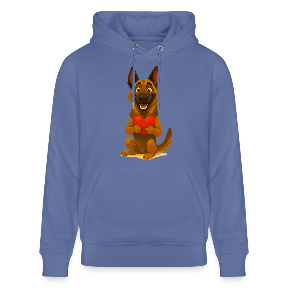 Malinois Hoodie mit Herz Cartoon – liebevoller Belgischer Schäferhund als Hunde Motiv für Hundeliebhaber und Geschenkideen - Blau