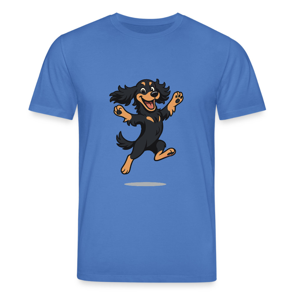 Cocker Spaniel T-Shirt - fröhlicher hüpfender Cartoon  – lustiges Hundemotiv voller Freude, Geschenkidee für Hundeliebhaber und Tierfreunde - Achtsames Blau