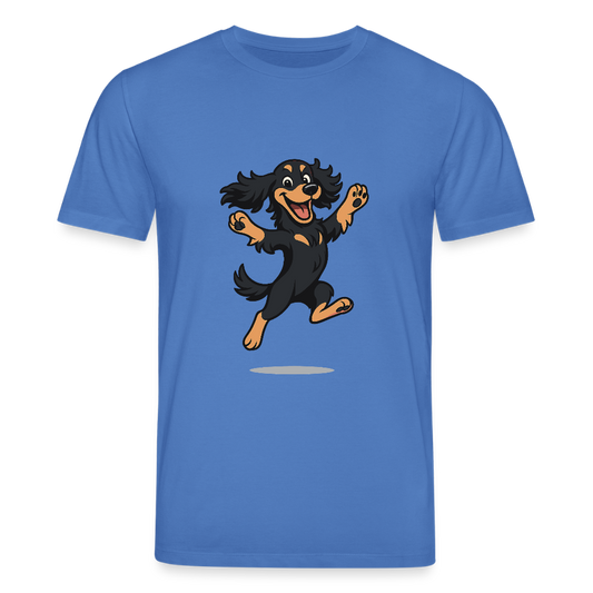 Cocker Spaniel T-Shirt - fröhlicher hüpfender Cartoon  – lustiges Hundemotiv voller Freude, Geschenkidee für Hundeliebhaber und Tierfreunde - Achtsames Blau