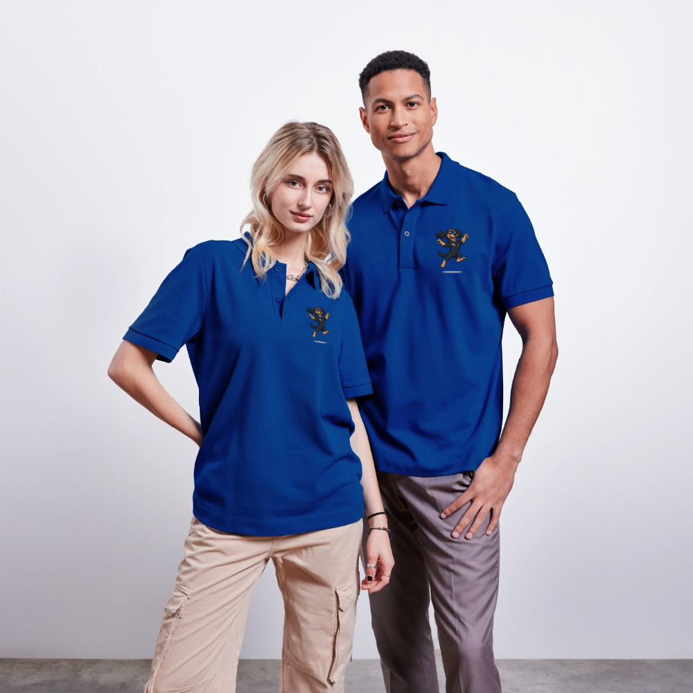 Cocker Spaniel Poloshirt - fröhlicher hüpfender Cartoon  – lustiges Hundemotiv voller Freude, Geschenkidee für Hundeliebhaber und Tierfreunde - Dunkelblau