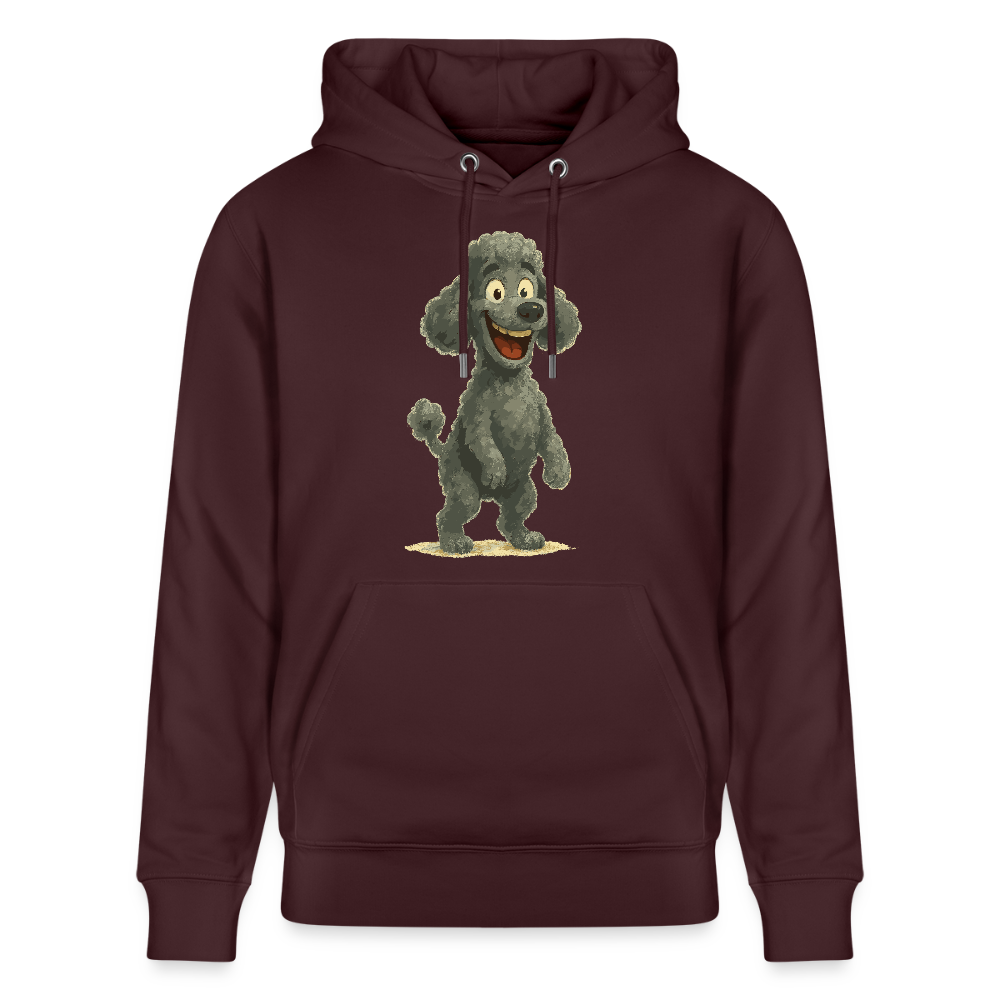 Pudel Hoodie mit breitem Grinsen Lustiger Cartoon – Witziges Hunde Design für Pudel Fans und Hundeliebhaber - Maroon