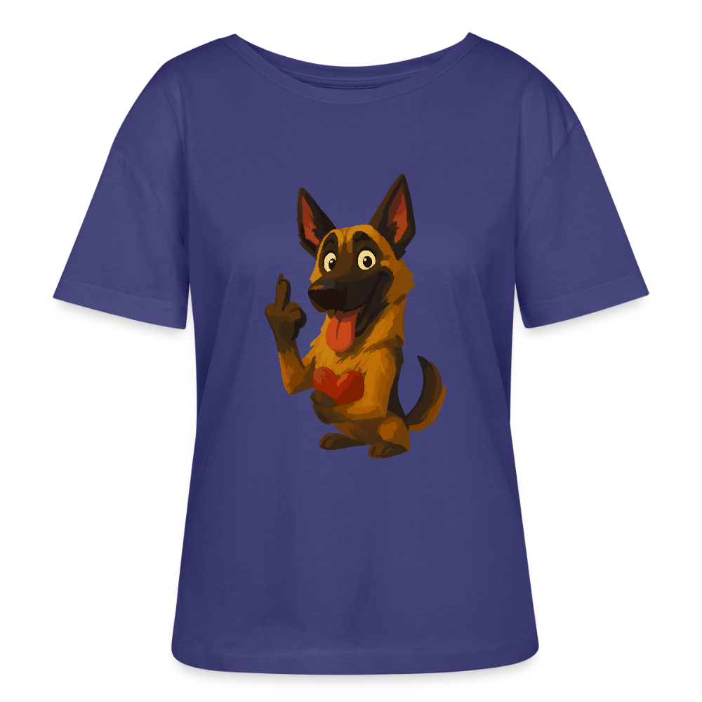 Frecher Malinois Shirt mit Herz – witziges und provokantes Hunde Cartoon Motiv für Hundeliebhaber mit Sinn für Humor - Dämmerung