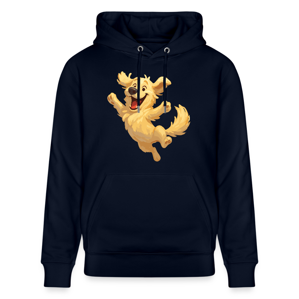 Golden Retriever Hoodie Springender Cartoon – fröhliches Hundemotiv, perfektes Geschenk für Hundeliebhaber und Tierfreunde - Navy