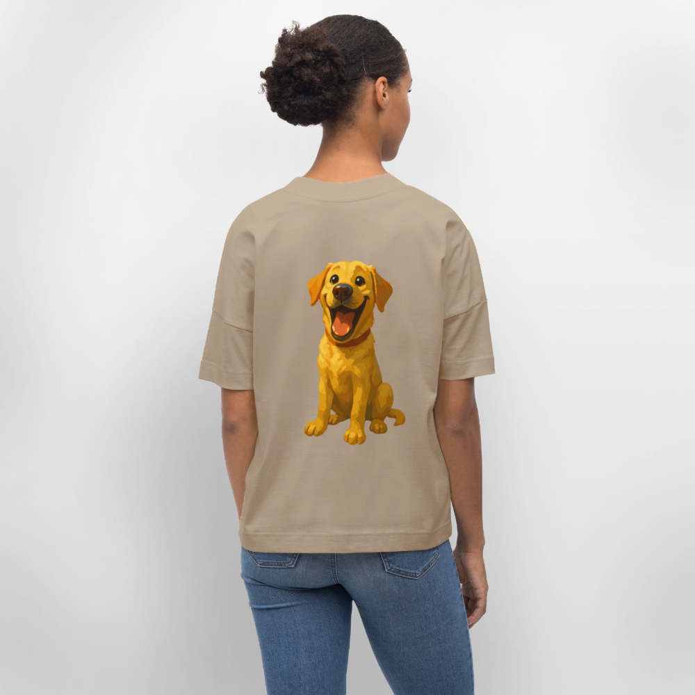 Labrador Oversized – Lachender Cartoon Hund | Lustiges Geschenk für Hundebesitzer, Labrador-Fans und Hundefreunde - Steingrau
