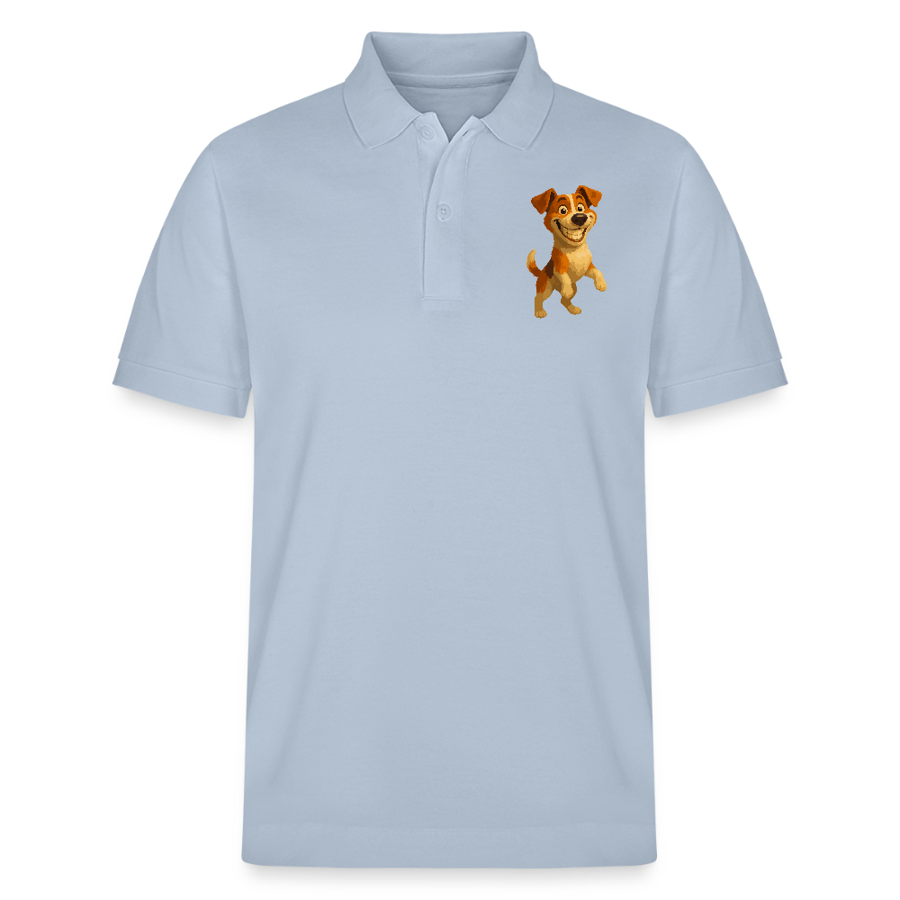 Jack Russell Terrier Poloshirt breit grinsend – süßer Cartoon Hund, lustiges Motiv für Hundeliebhaber & Geschenkidee für Tierfreunde - sky Blue