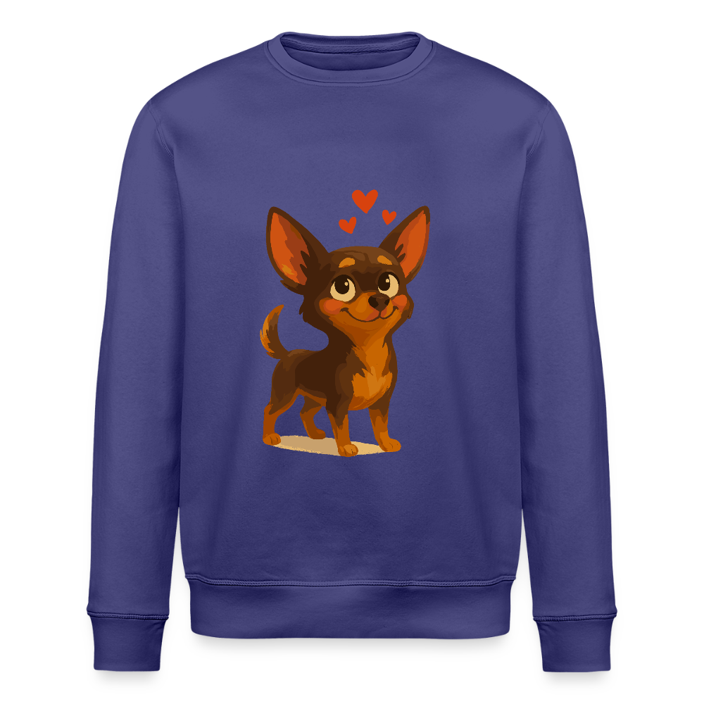 Verliebter Chihuahua Sweatshirt Cartoon Hund mit Herzen – süßes romantisches Tiermotiv, Geschenkidee für Valentinstag und Hundefans - Dämmerung