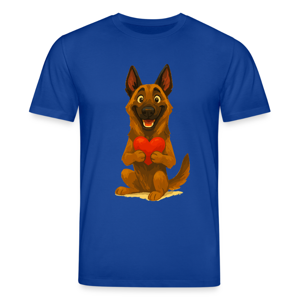 Malinois T-Shirt mit Herz Cartoon – liebevoller Belgischer Schäferhund als Hunde Motiv für Hundeliebhaber und Geschenkideen - Dunkelblau