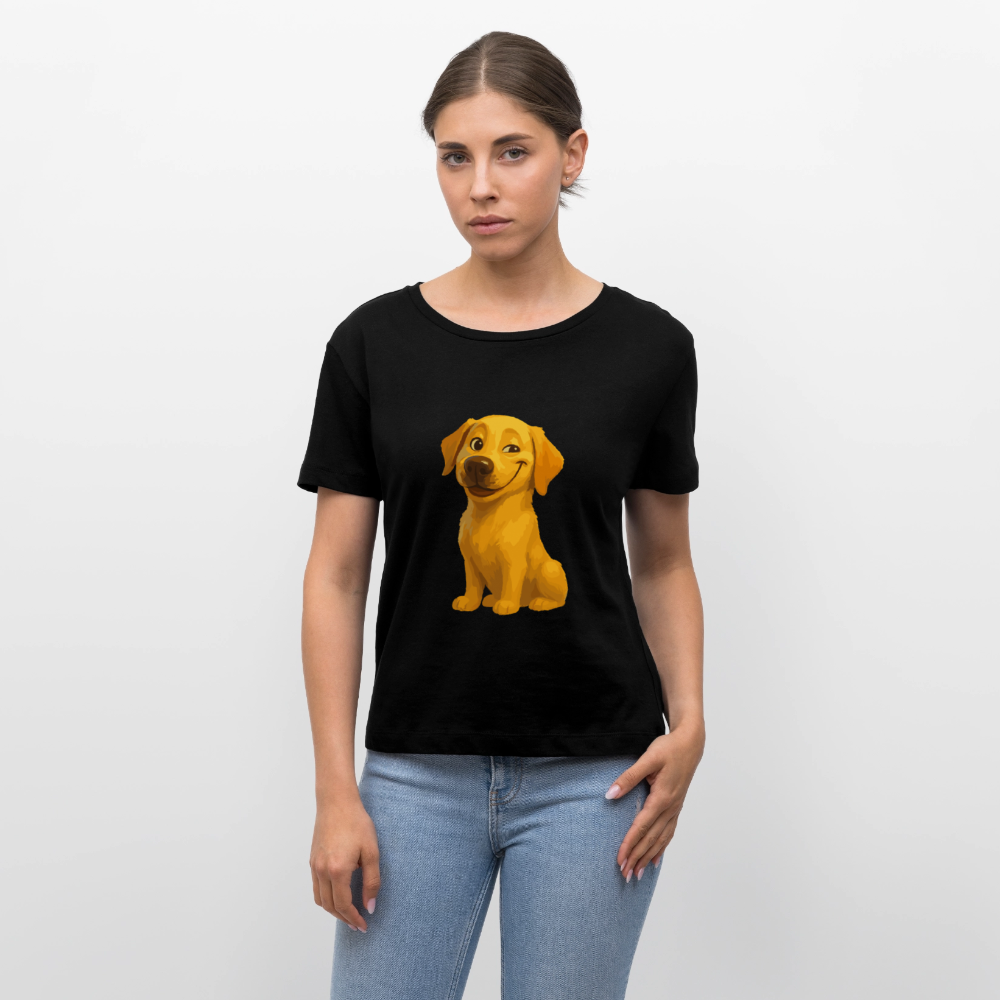 Labrador Shirt – Grinsender Cartoon Hund | Lustiges Geschenk für Hundebesitzer, Hundefans und Labrador-Liebhaber - Schwarz