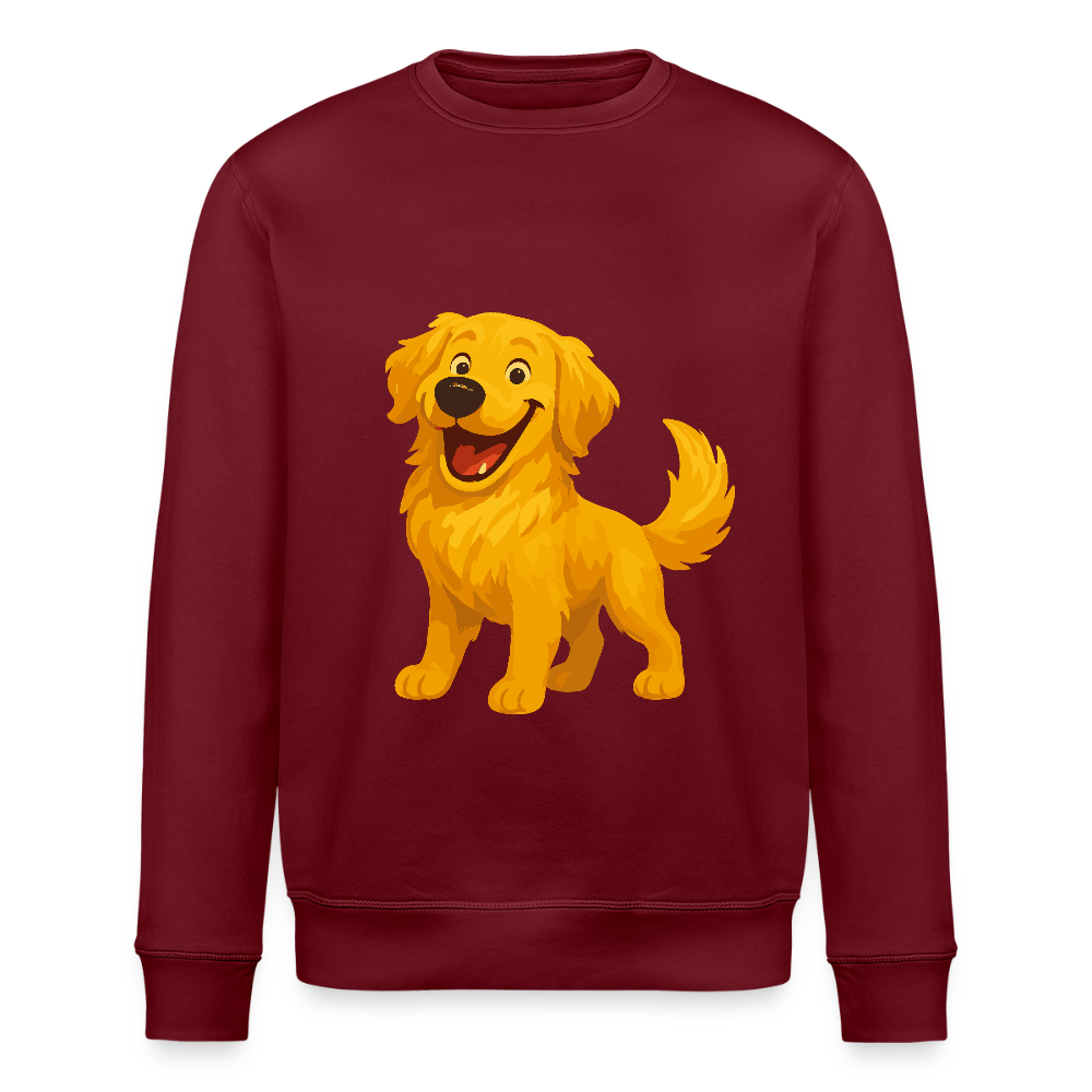 Golden Retriever Sweatshirt Fröhlicher Cartoon – lachendes Hundemotiv, süßes Geschenk für Hundeliebhaber und Tierfreunde - Burgunderrot