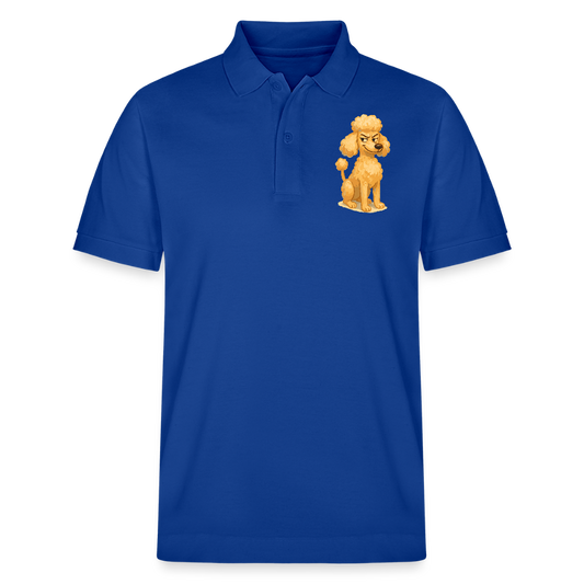 Frecher Pudel Poloshirt Cartoon im Malstil – Humorvolles Hundemotiv für Tierfreunde und Geschenkidee für Hundeliebhaber - Dunkelblau