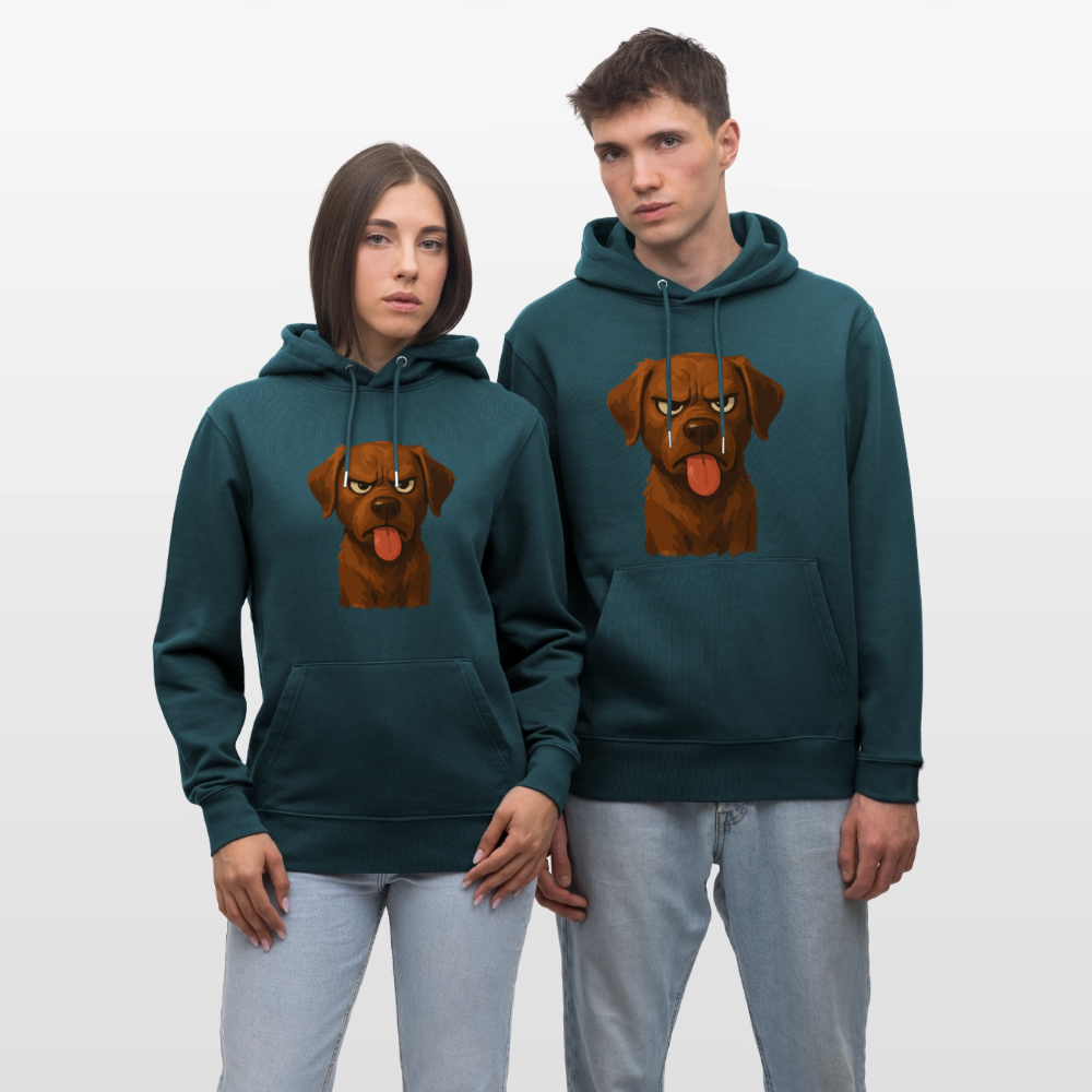 Labrador Hoddie – Frecher Cartoon Hund mit Zunge | Lustiges Geschenk für Hundefans und Hundebesitzer - Dunkles Petrol