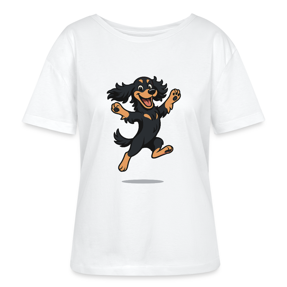 Cocker Spaniel Shirt - fröhlicher hüpfender Cartoon  – lustiges Hundemotiv voller Freude, Geschenkidee für Hundeliebhaber und Tierfreunde - Weiß
