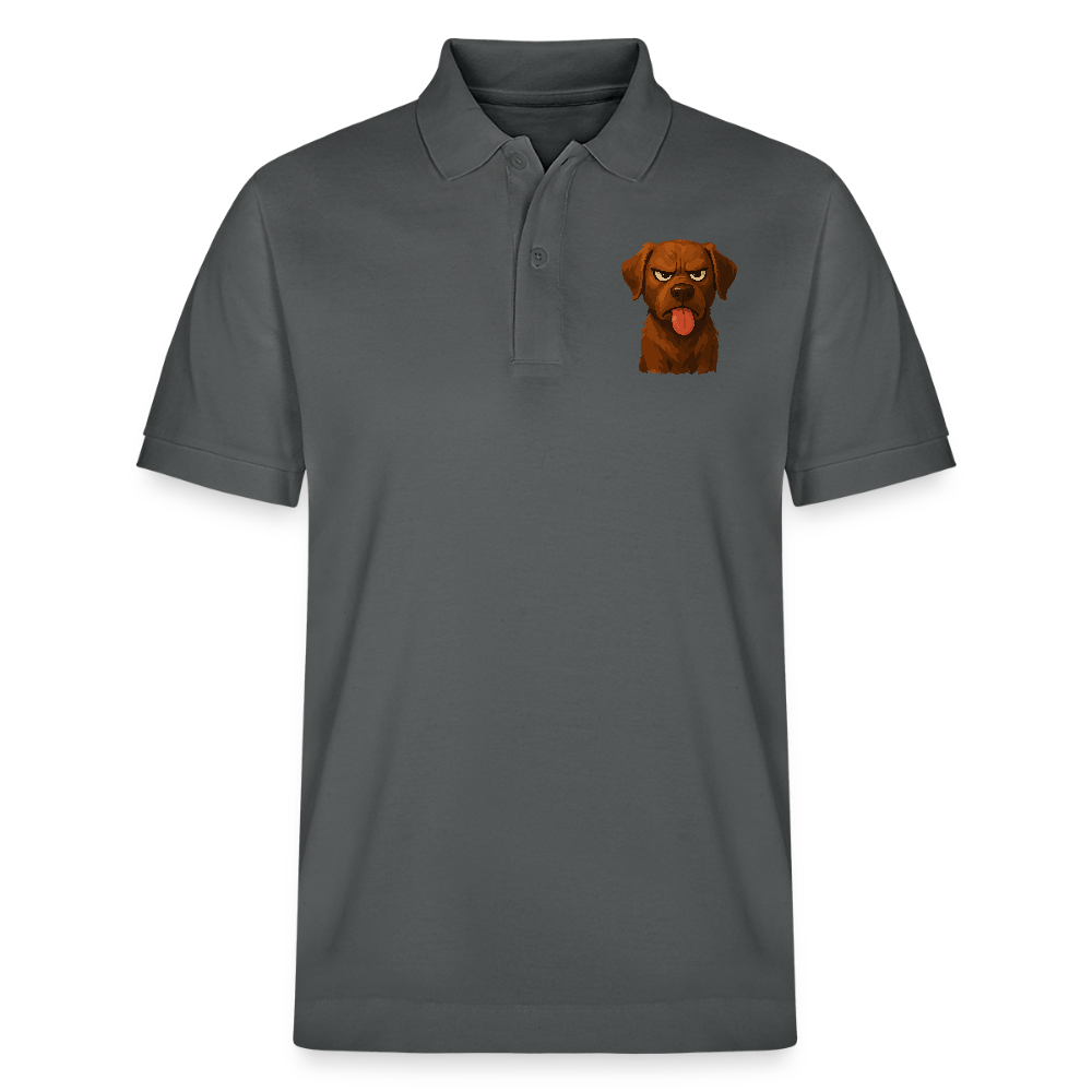 Labrador Poloshirt – Frecher Cartoon Hund mit Zunge | Lustiges Geschenk für Hundefans und Hundebesitzer - Anthrazit