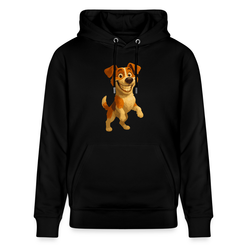 Jack Russell Terrier Hoodie breit grinsend – süßer Cartoon Hund, lustiges Motiv für Hundeliebhaber & Geschenkidee für Tierfreunde - Schwarz