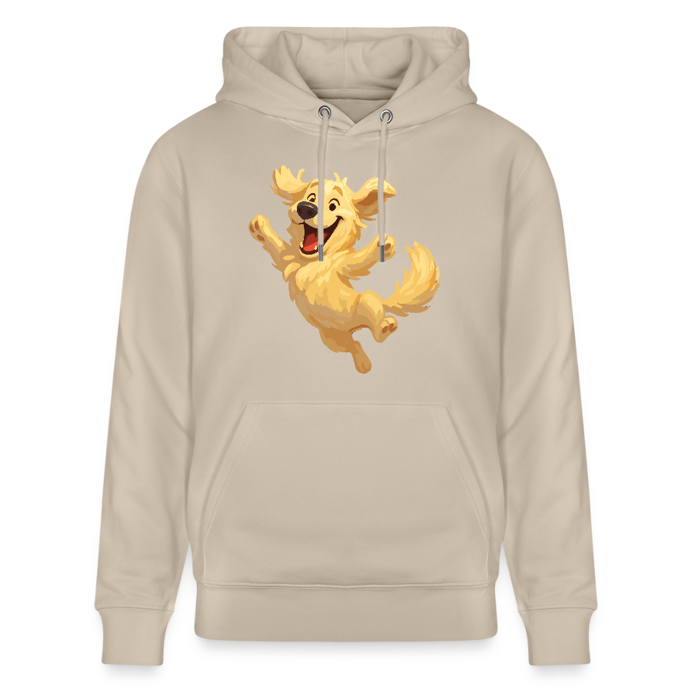 Golden Retriever Hoodie Springender Cartoon – fröhliches Hundemotiv, perfektes Geschenk für Hundeliebhaber und Tierfreunde - Beige