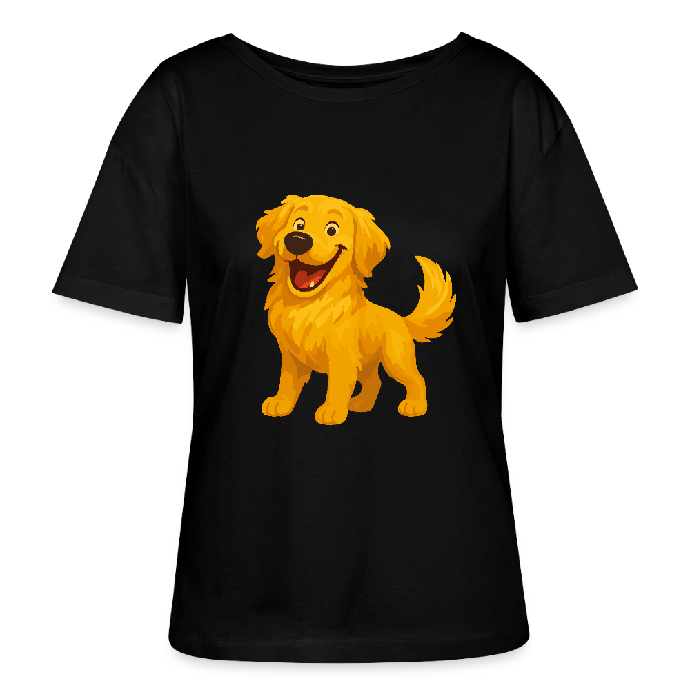 Golden Retriever Shirt Fröhlicher  Cartoon – lachendes Hundemotiv, süßes Geschenk für Hundeliebhaber und Tierfreunde - Schwarz