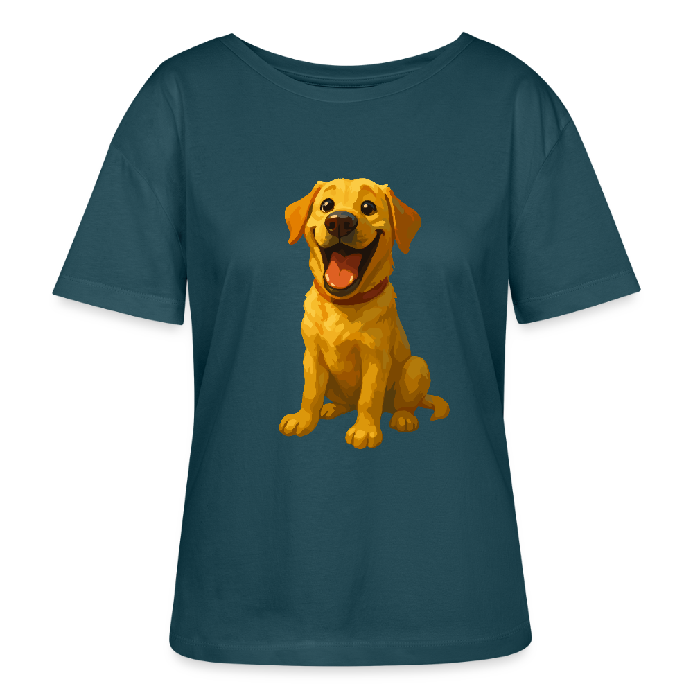Labrador Shirt – Lachender Cartoon Hund | Lustiges Geschenk für Hundebesitzer, Labrador-Fans und Hundefreunde - Dunkles Petrol