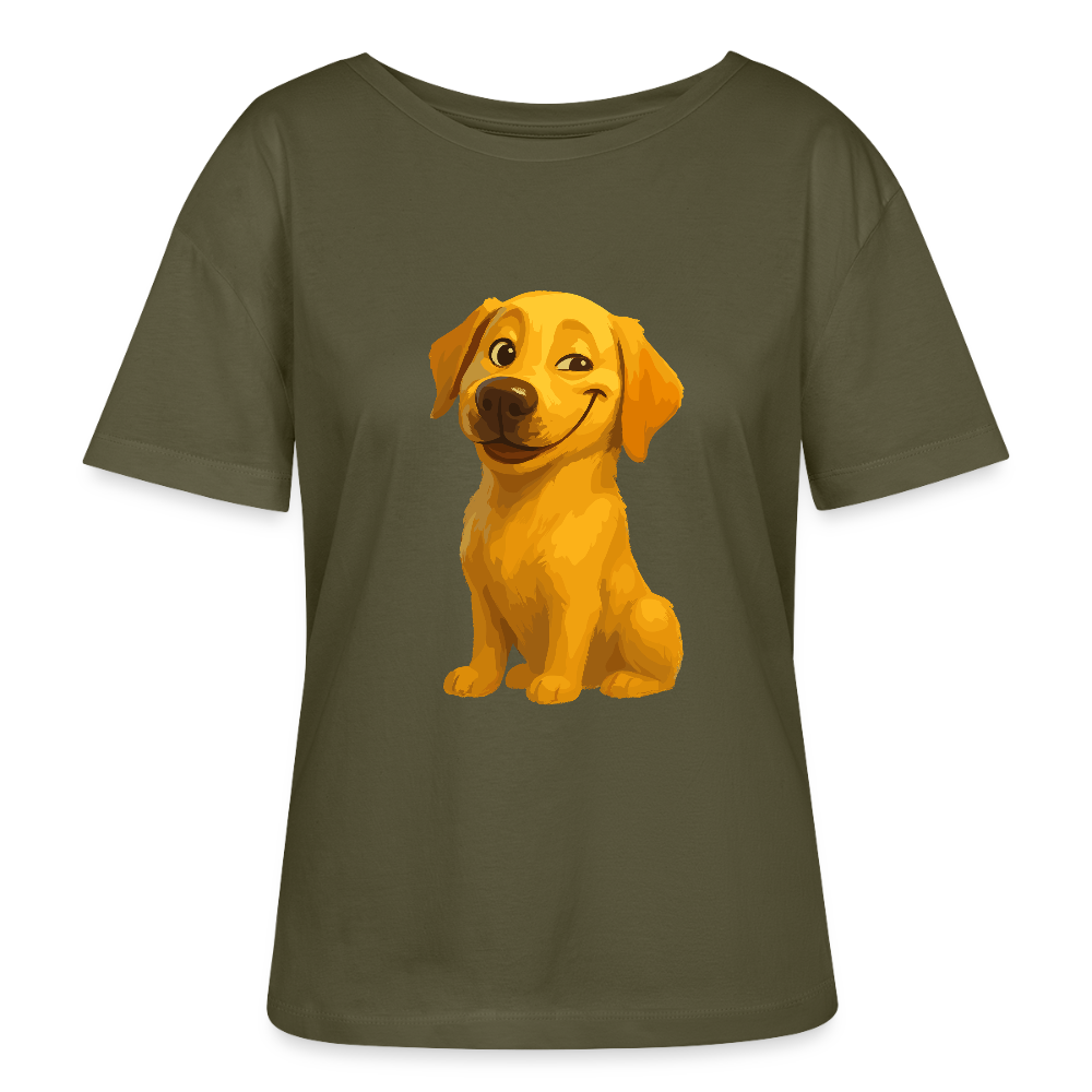 Labrador Shirt – Grinsender Cartoon Hund | Lustiges Geschenk für Hundebesitzer, Hundefans und Labrador-Liebhaber - Khaki