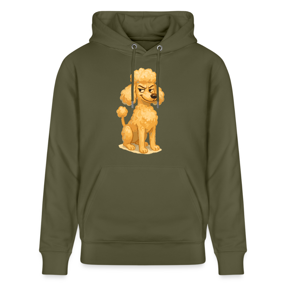 Frecher Pudel Hoodie Cartoon im Malstil – Humorvolles Hundemotiv für Tierfreunde und Geschenkidee für Hundeliebhaber - Khaki Grün