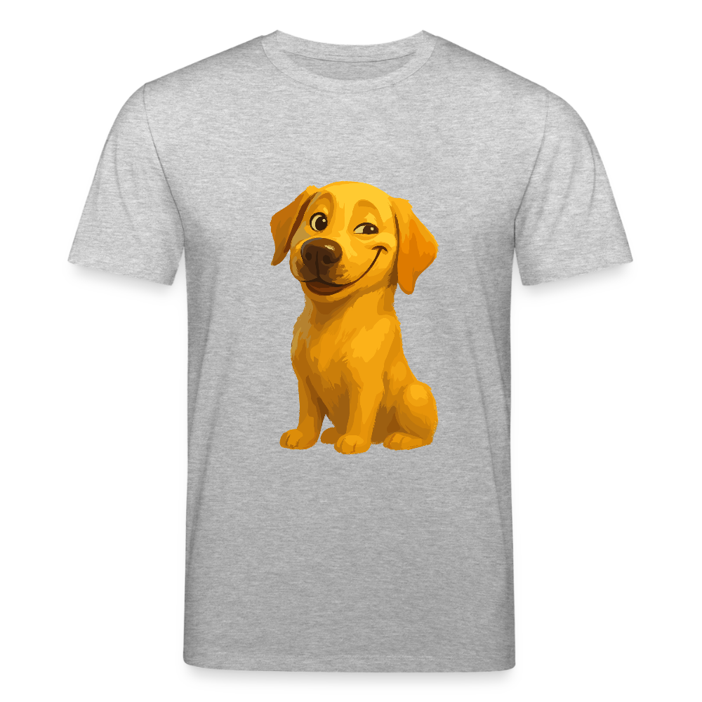 Labrador T-Shirt – Grinsender Cartoon Hund | Lustiges Geschenk für Hundebesitzer, Hundefans und Labrador-Liebhaber - Grau meliert